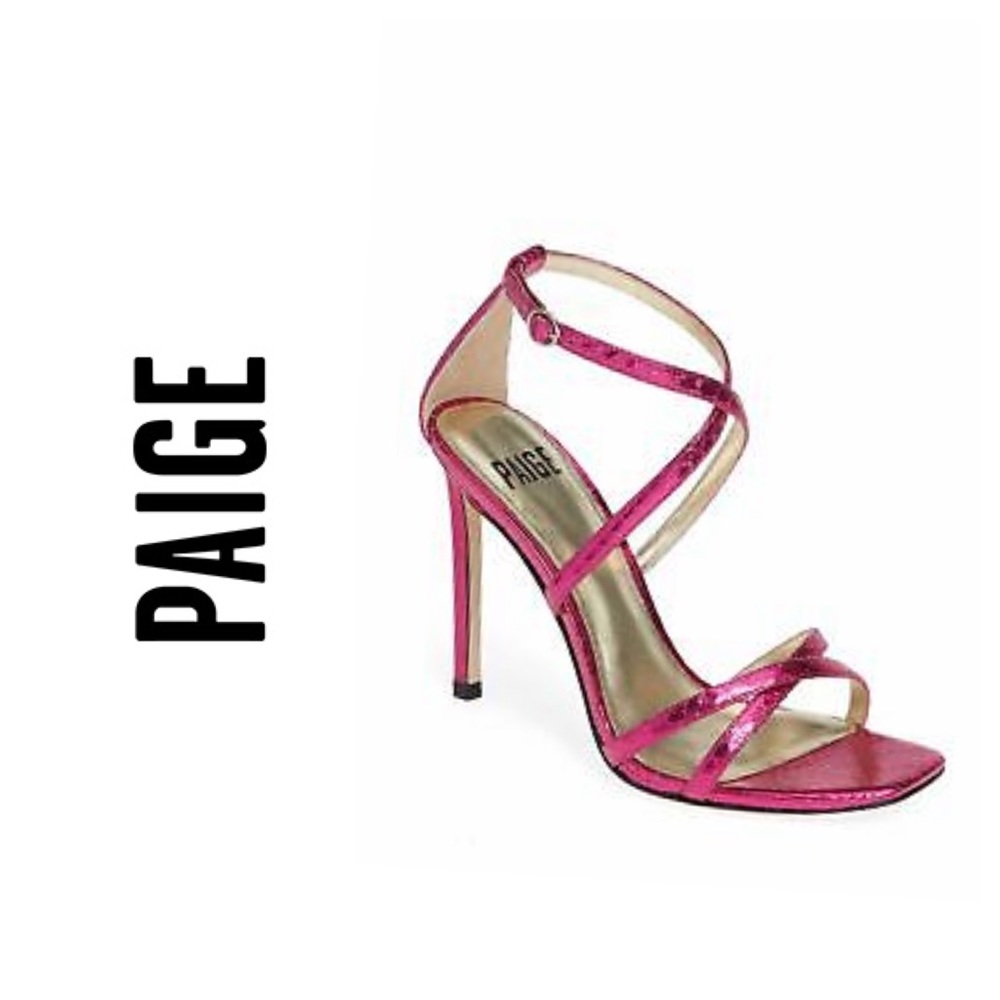 Paige Snakeskin Heeled Sandals